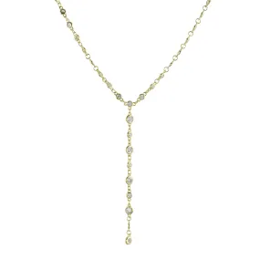 LOADED CZ LARIAT NECKLACE