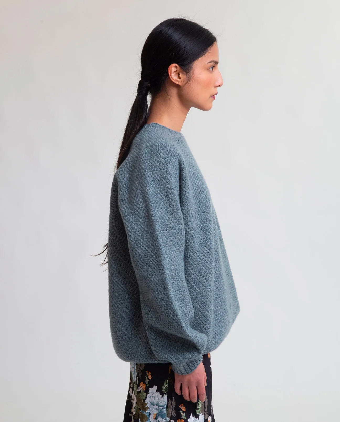 Maria Lambs Wool Jumper In Sage