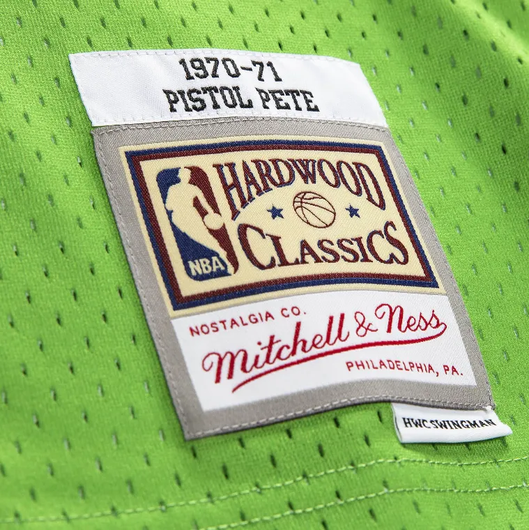 Men's Atlanta Hawks Green Pistol Pete Maravich Mitchell & Ness 1970-71 Hardwood Classics Swingman Jersey