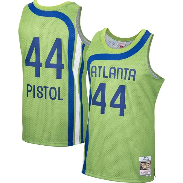 Men's Atlanta Hawks Green Pistol Pete Maravich Mitchell & Ness 1970-71 Hardwood Classics Swingman Jersey