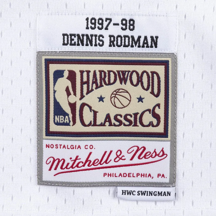 Men's Chicago Bulls Dennis Rodman Mitchell & Ness White 1997-98 Hardwood Classics Swingman Jersey