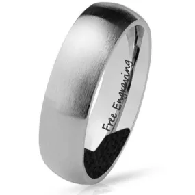 Men's Custom Engraved Silver Wedding Ring - Personalized Silver Wedding Ring For Guys