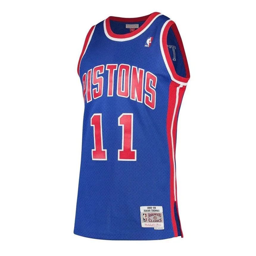 Men's Isiah Thomas Detroit Pistons Mitchell & Ness 1988-89 Hardwood Classics Swingman Jersey