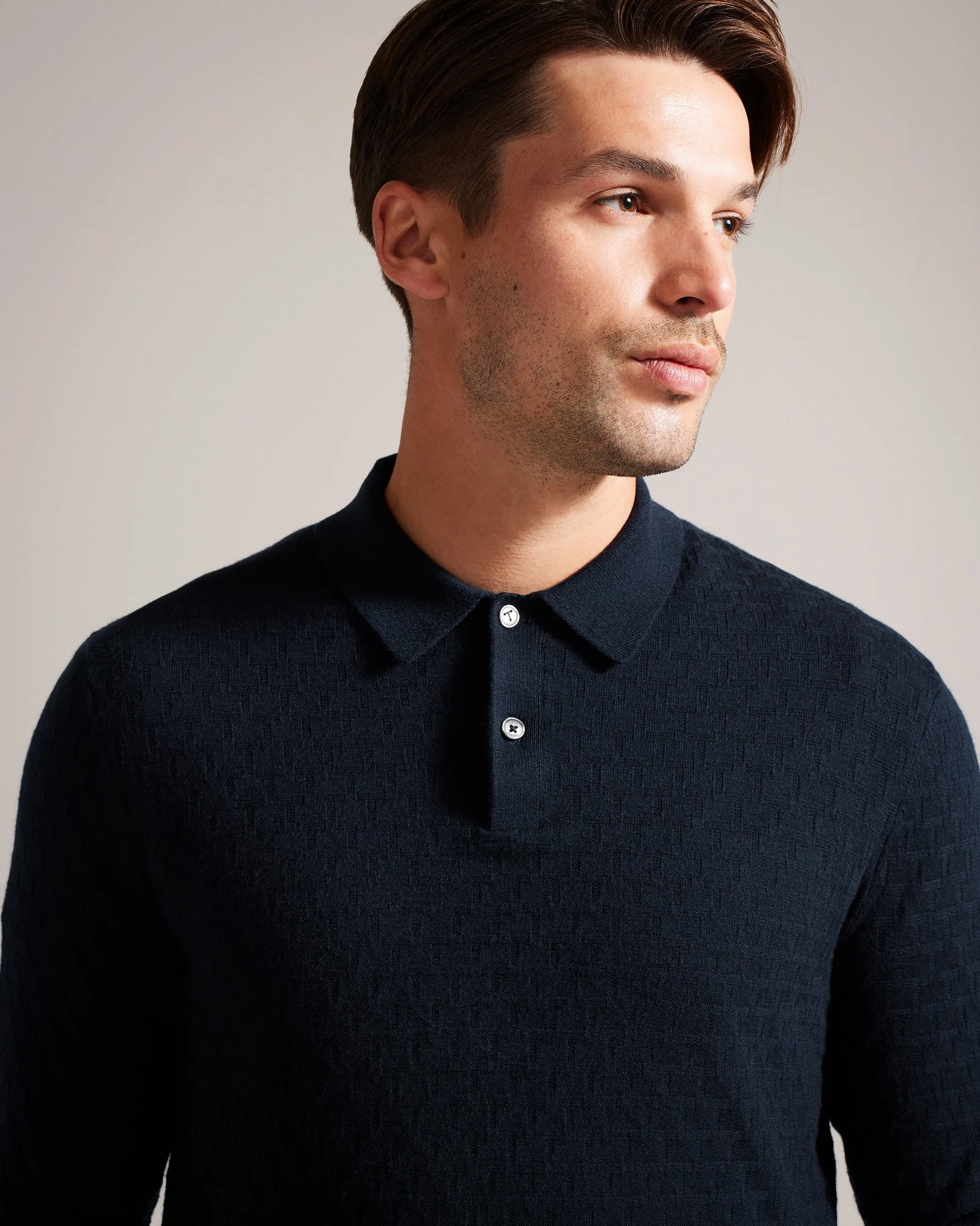 Morar Ls T Stitch Knitted Polo Navy