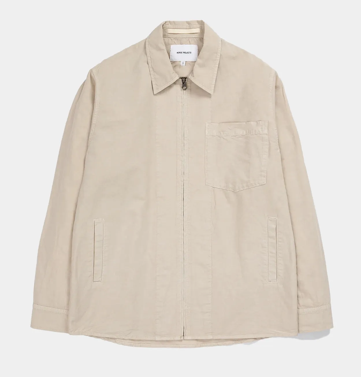 Norse Projects Julian Cotton Linen Jacket in Marble White