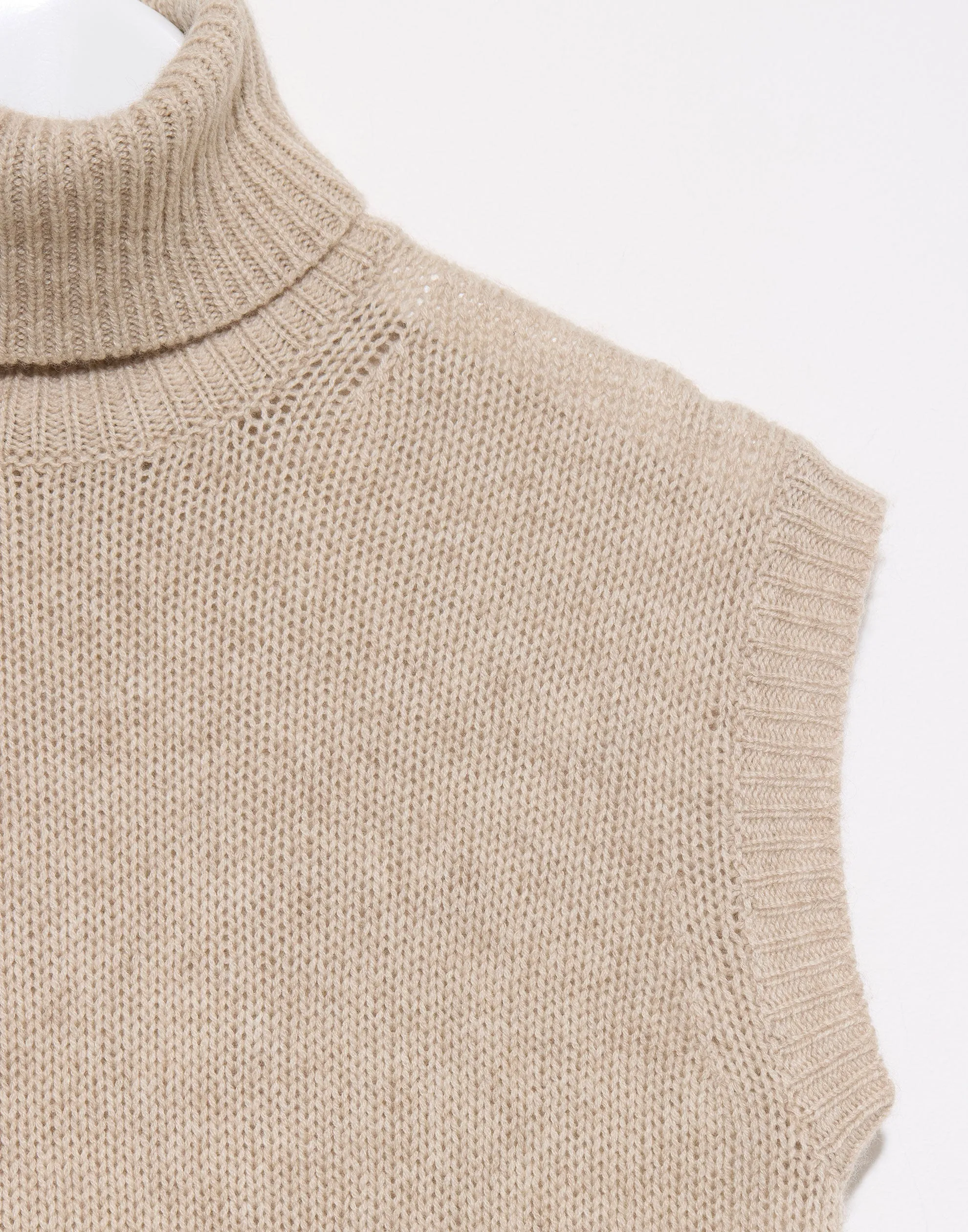 Oatmeal Melange Wool & Cashmere Sweater Vest