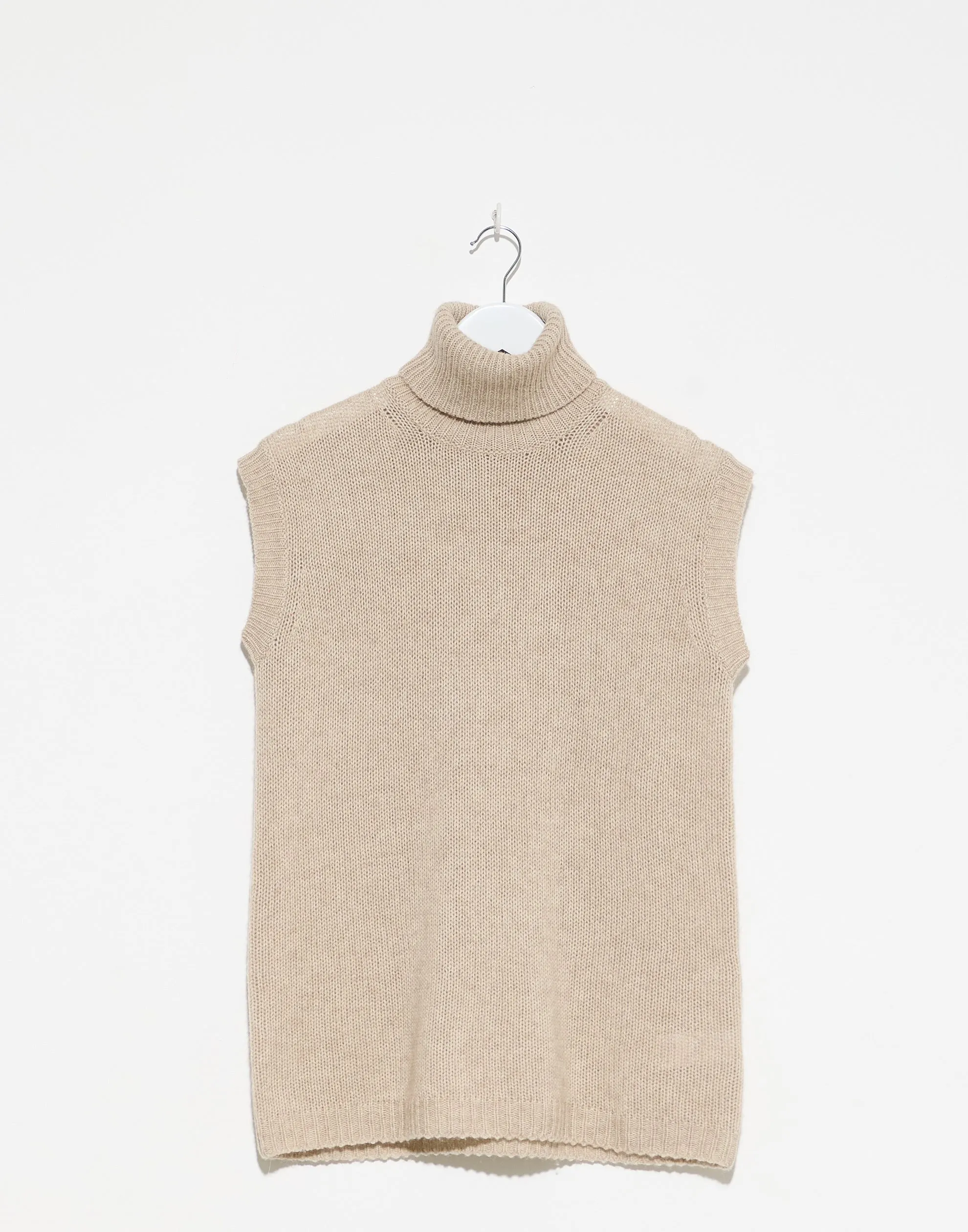 Oatmeal Melange Wool & Cashmere Sweater Vest