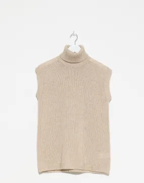 Oatmeal Melange Wool & Cashmere Sweater Vest