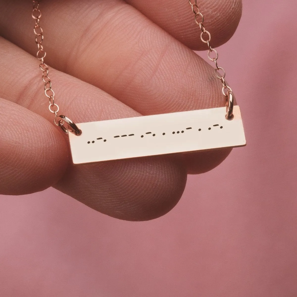 Personalized Morse Code Bar Necklace