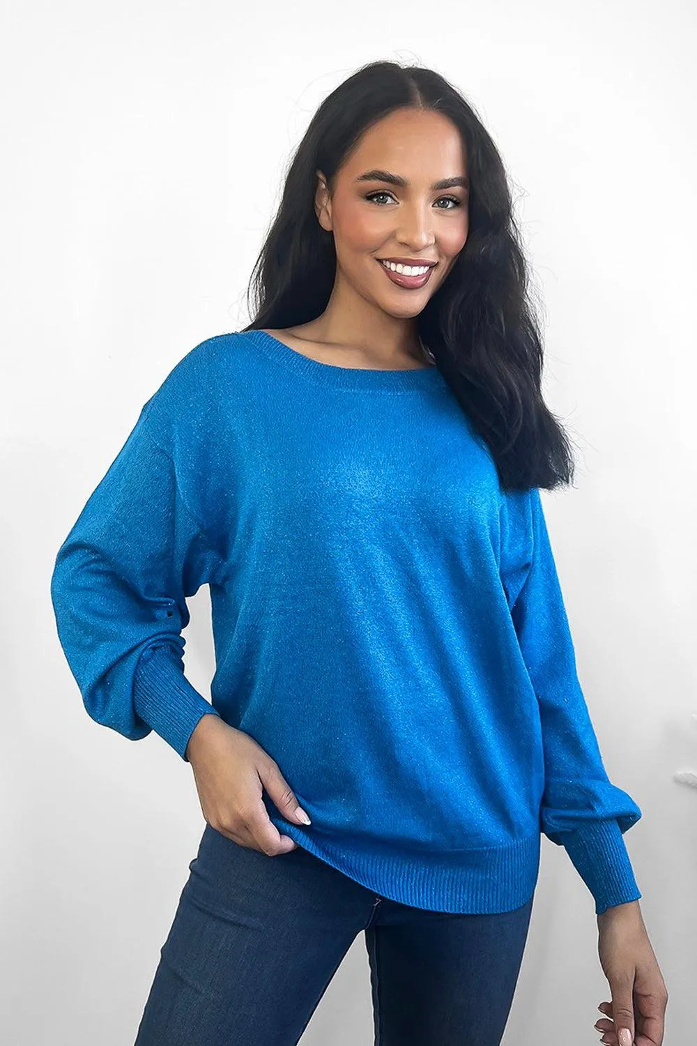 Shimmer Slouchy Fit Pullover