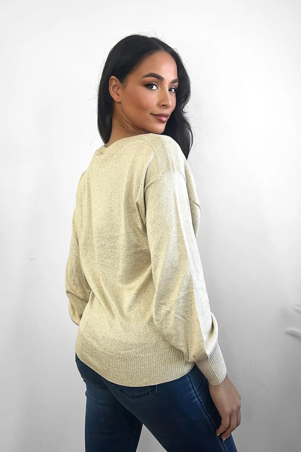 Shimmer Slouchy Fit Pullover