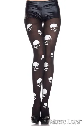 Skull Print Pantyhose