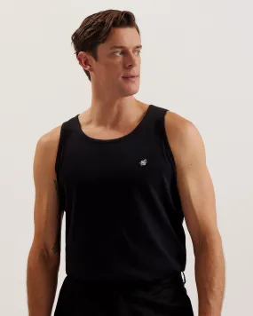 Snakjak Slim Fit Ribbed Vest Black