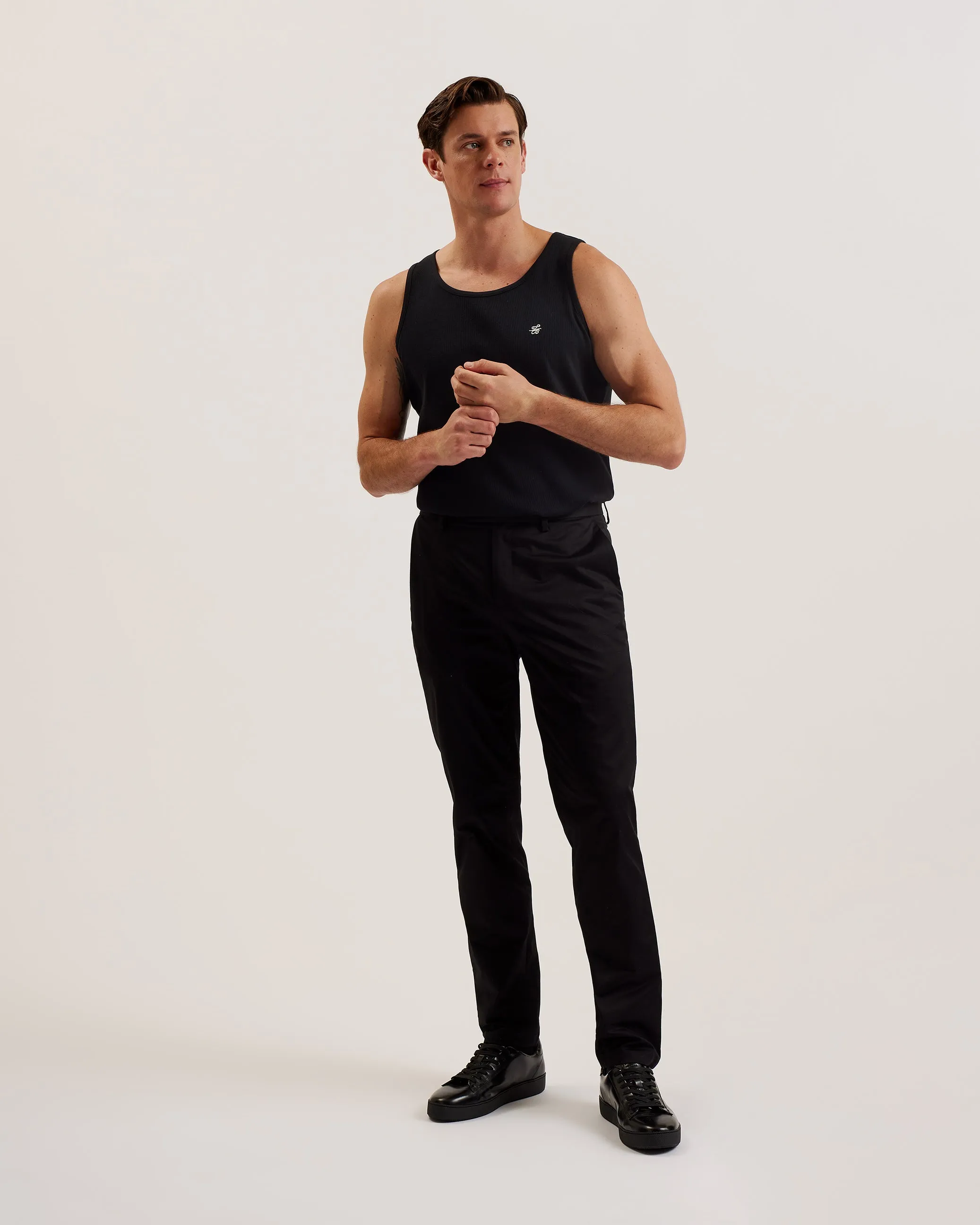 Snakjak Slim Fit Ribbed Vest Black