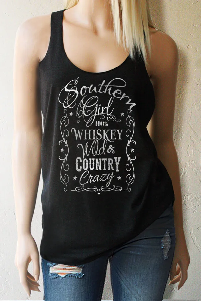 Southern Girl Wild & Country Crazy Racerback Tank Top