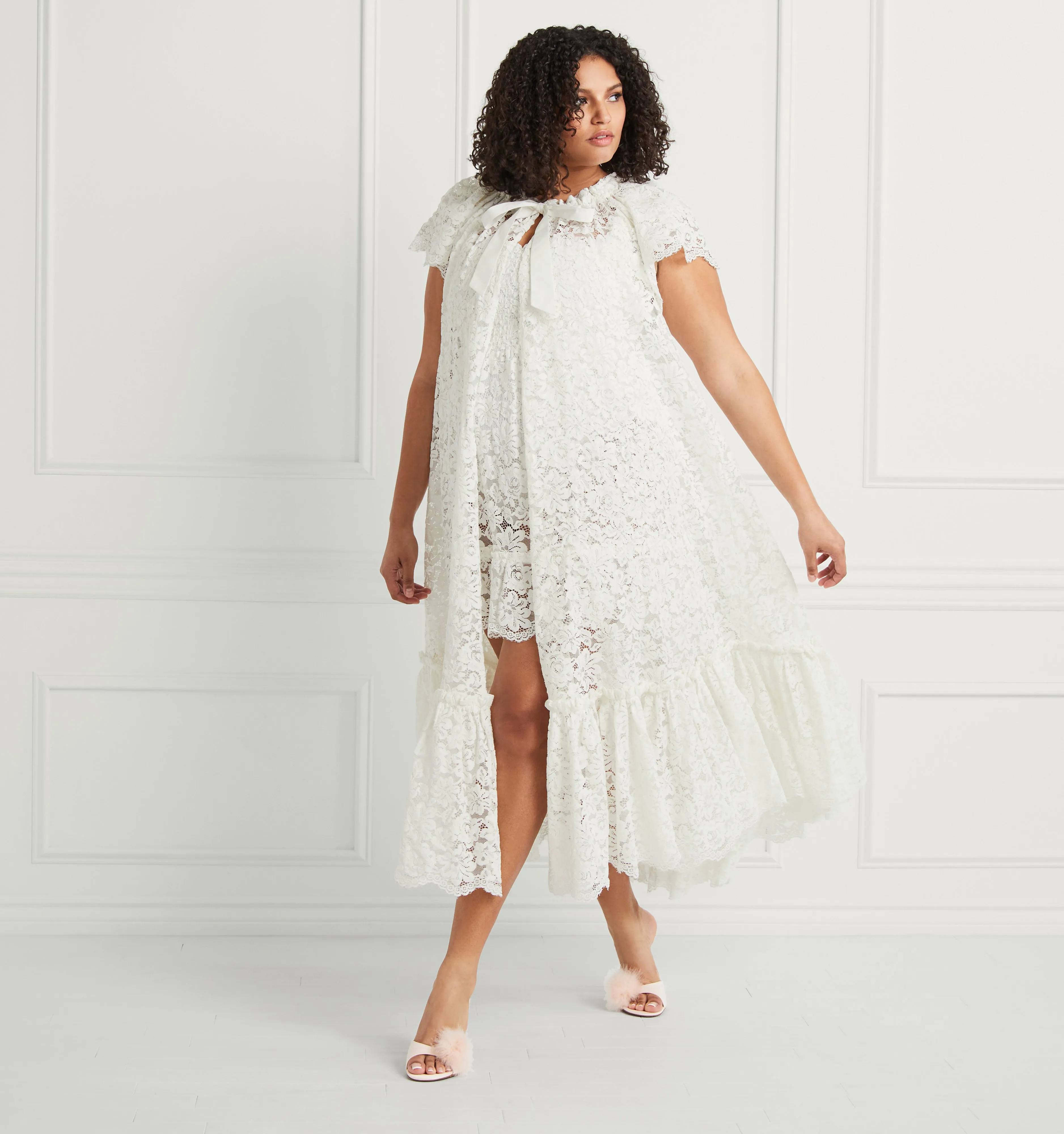 The Lace Coco Duster - White Lace