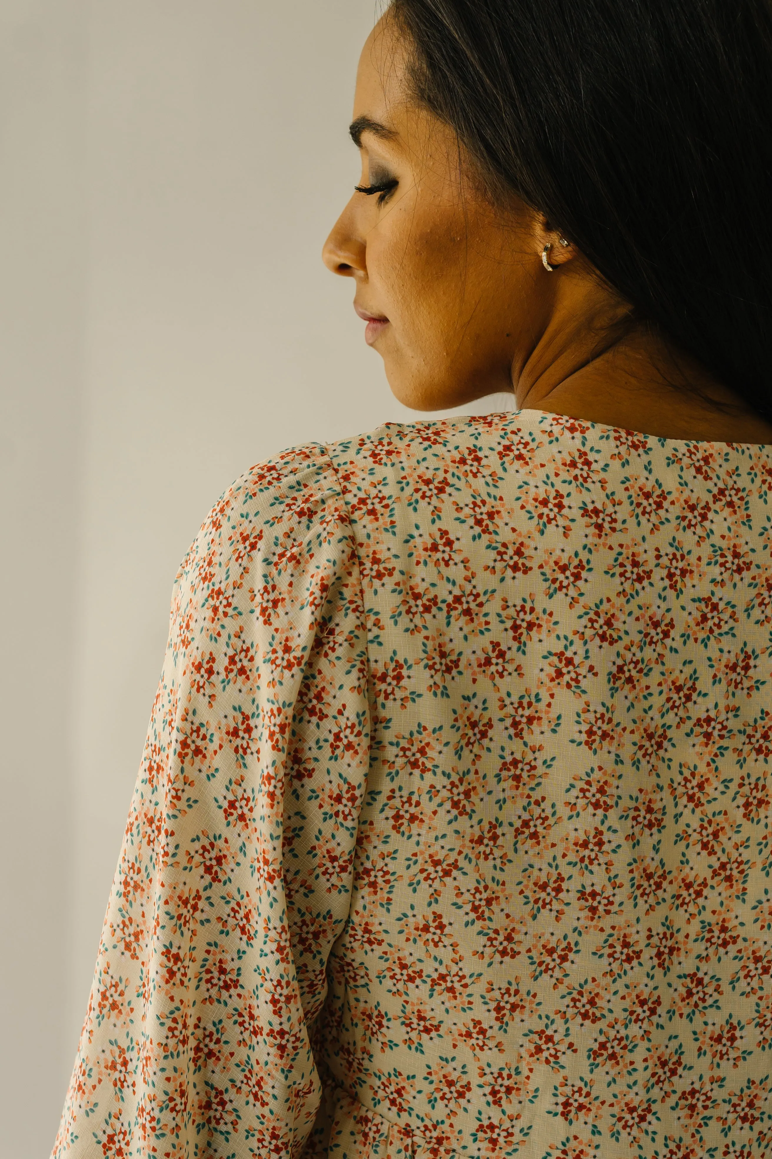 The Pantego Floral Midi Dress in Cream   Orange Multi