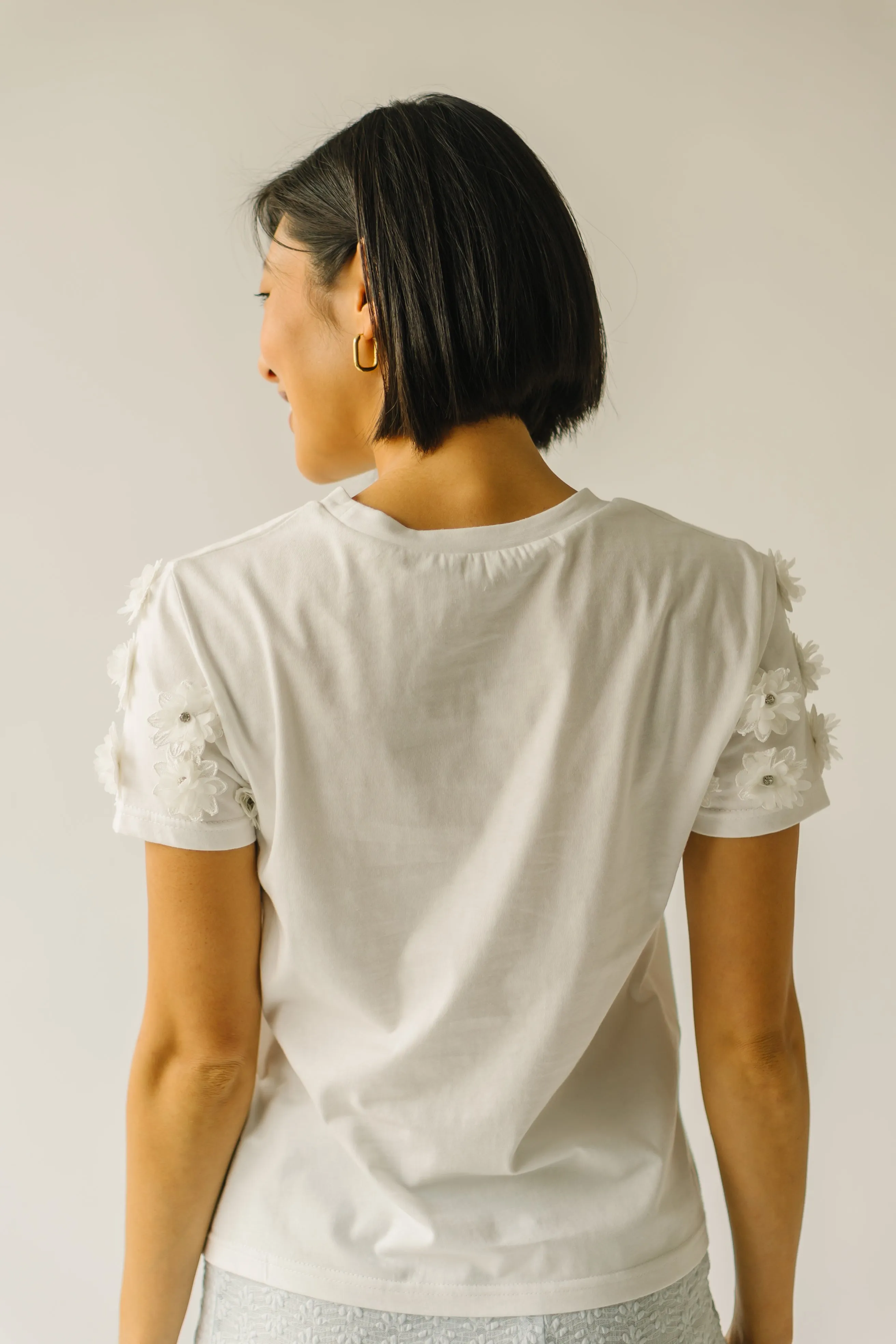 The Tupelo 3-D Floral Tee in White