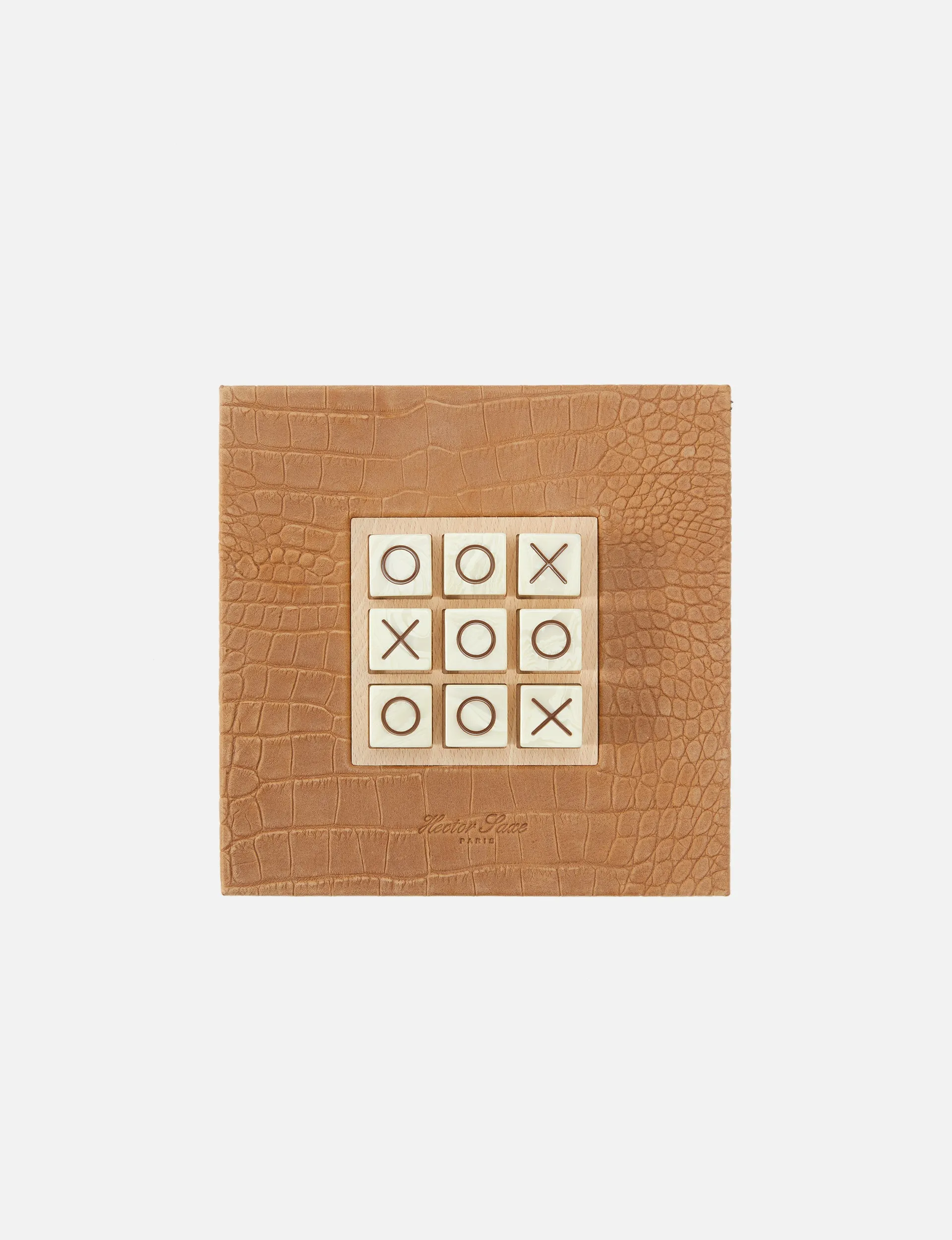 Tic Tac Toe Alligator-Effect Leather Set