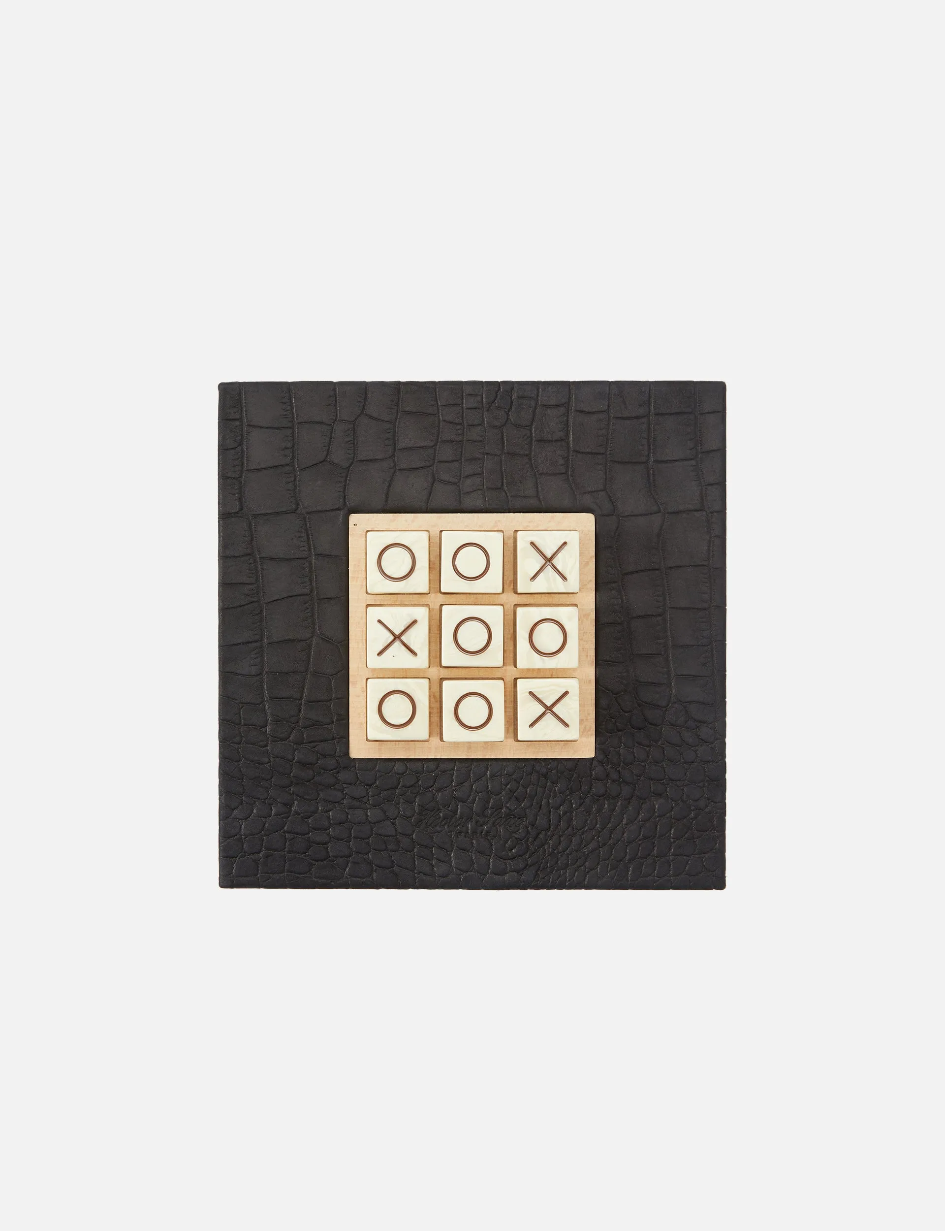 Tic Tac Toe Alligator-Effect Leather Set