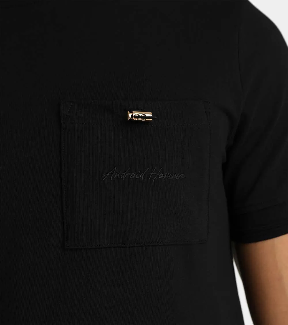 Toggle Pocket T-Shirt | Black AHTA231-07