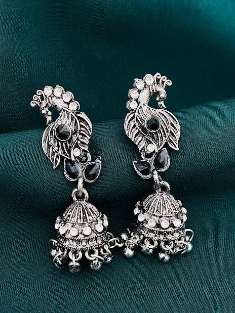 Trendy Oxidized Peacock Earrings For Women