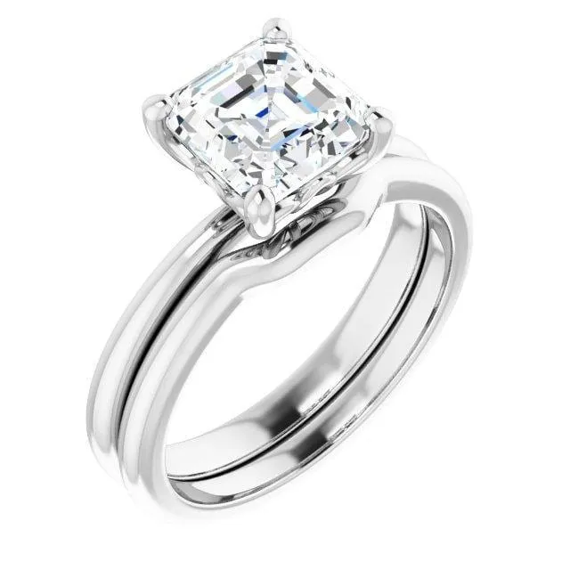 Tula - Floral Prong Set Solitaire Engagement Ring - Setting only