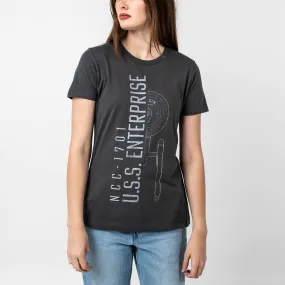 USS Enterprise Women's Charcoal Tee