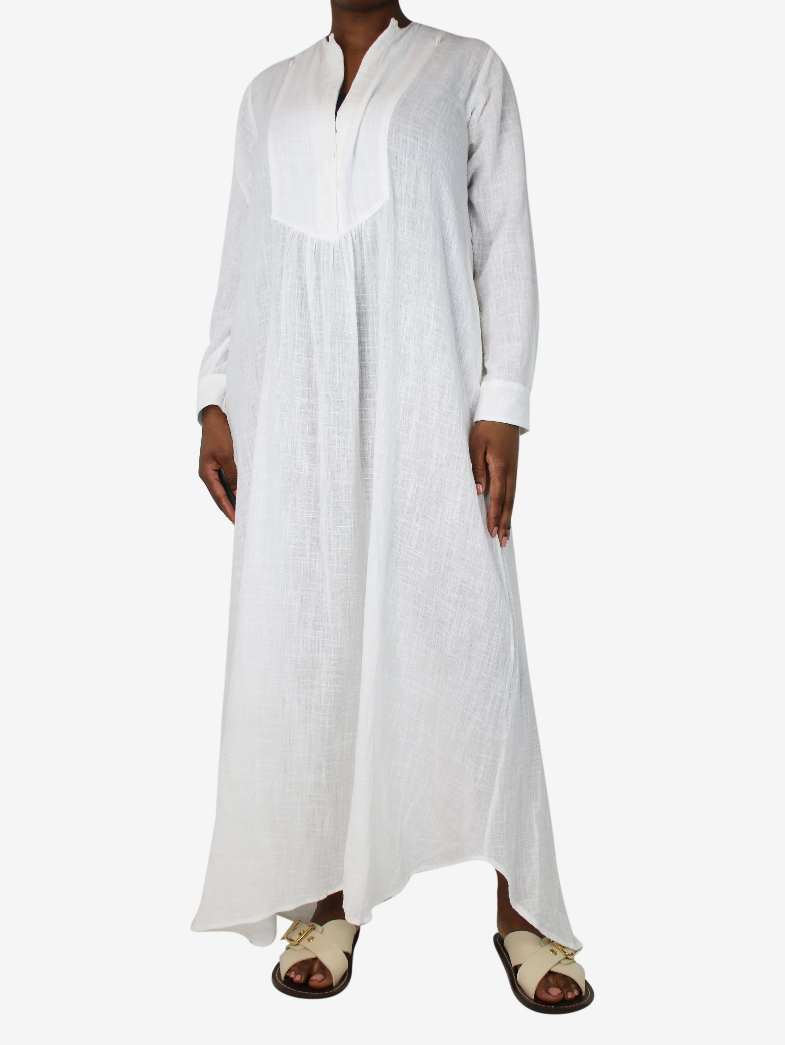 White cotton textured dress - size M/L