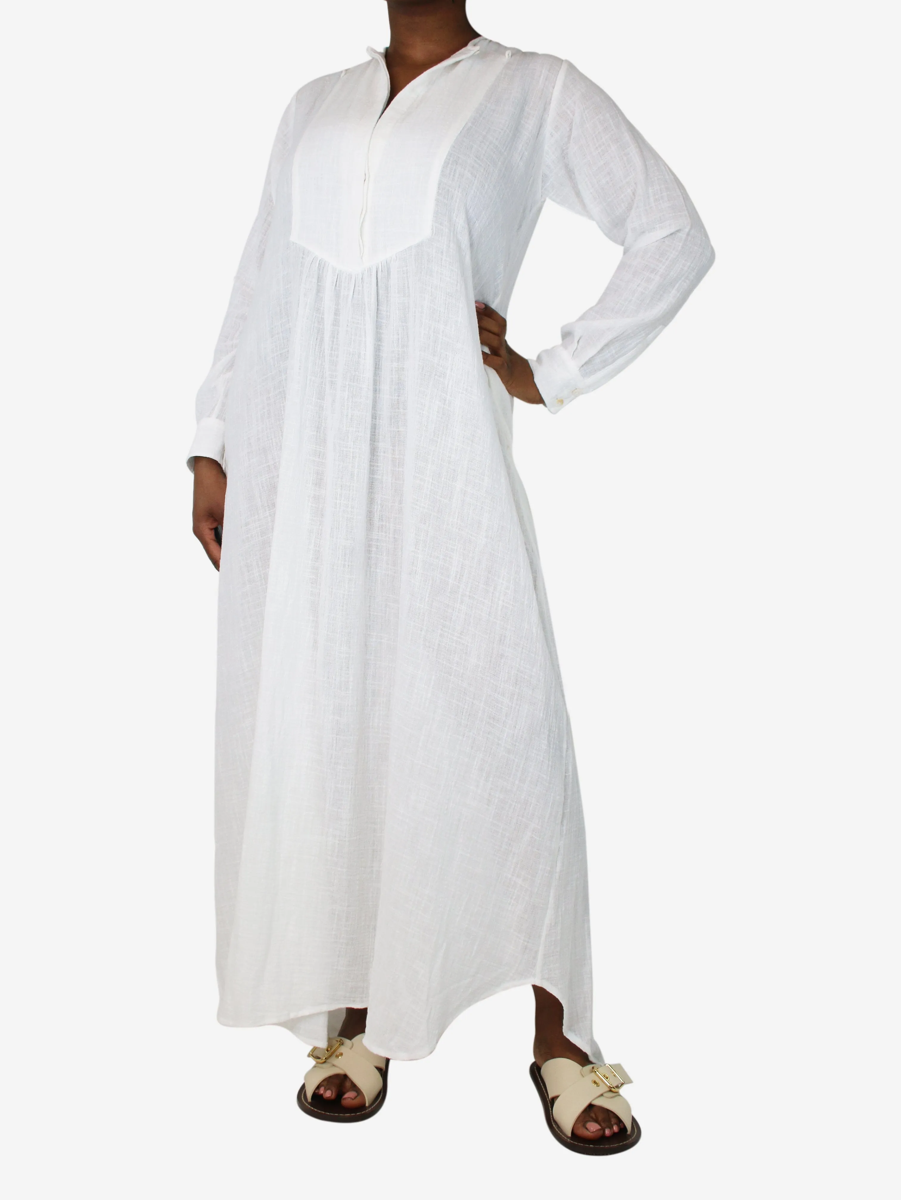 White cotton textured dress - size M/L